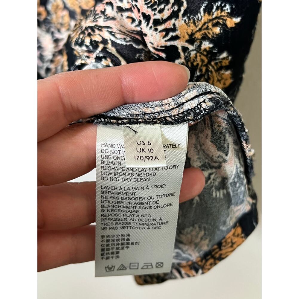 Free People Lucie Mini Dress Fairy Whimsy Goth Lace Floral Black Size 6 - Picture 3 of 6